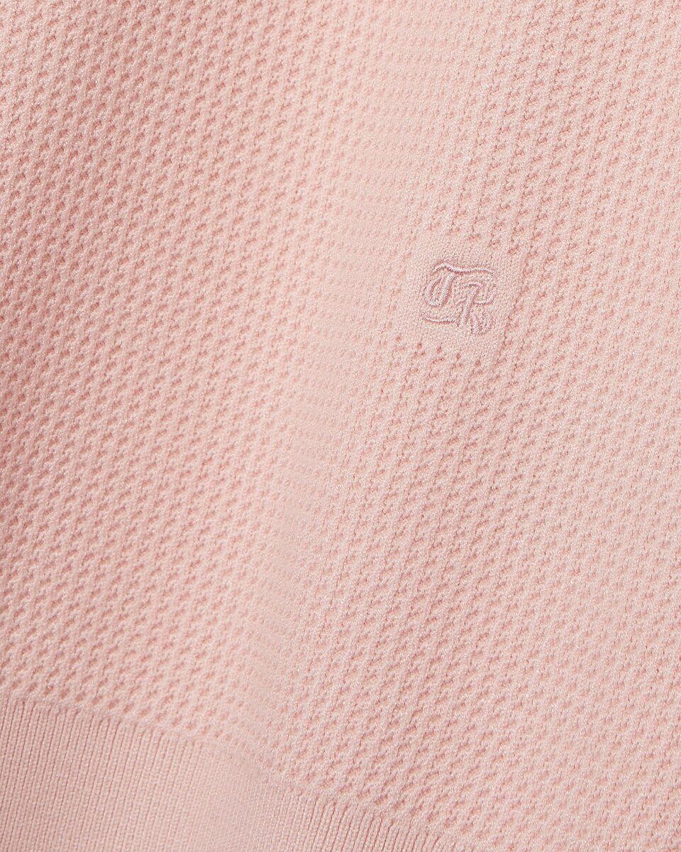 Pink polo-neck zip sweater
