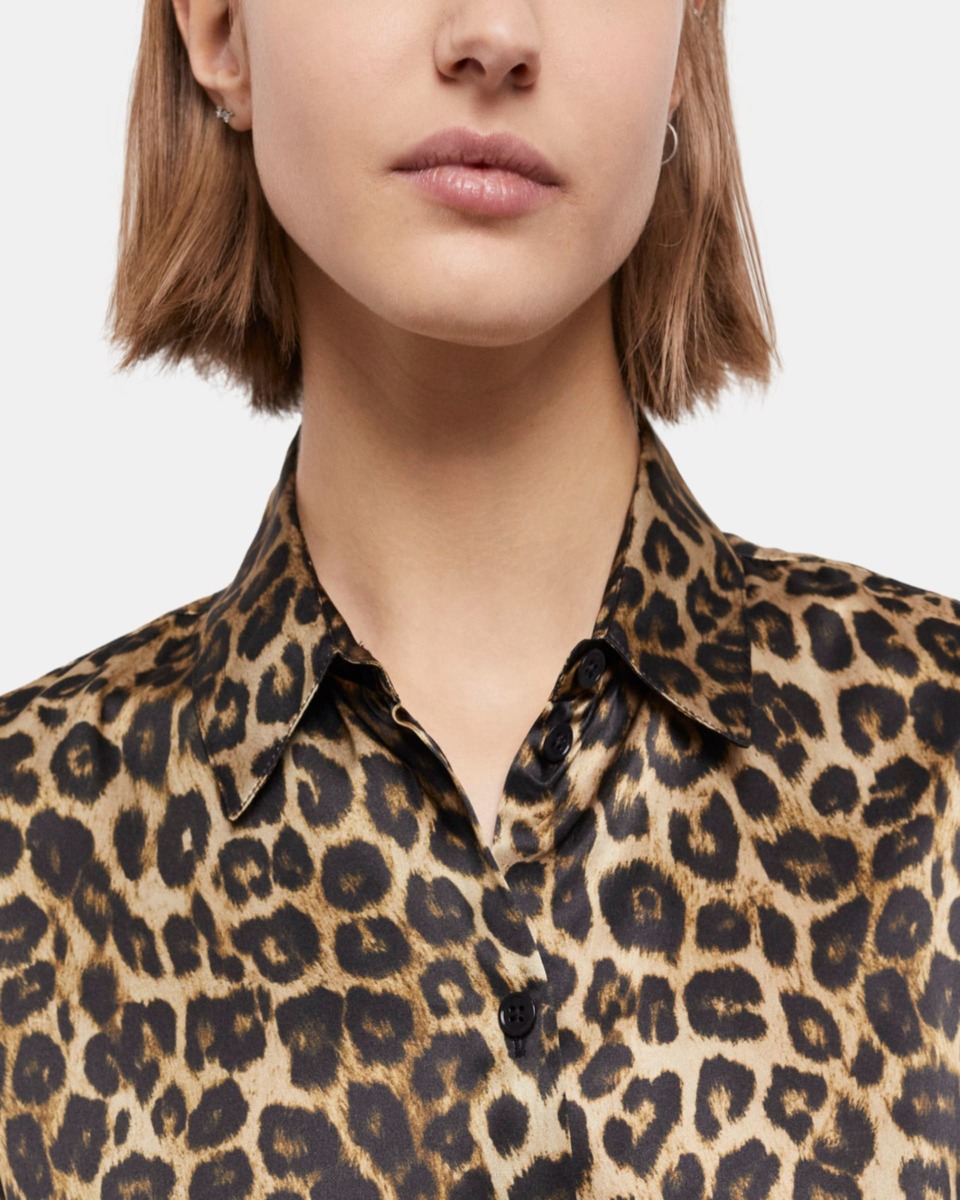 Leopard print silk shirt