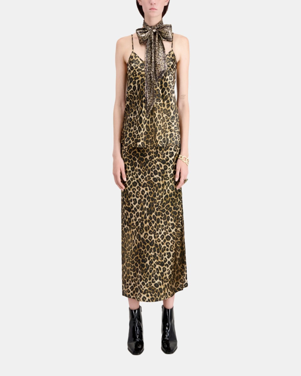 Leopard print silk camisole