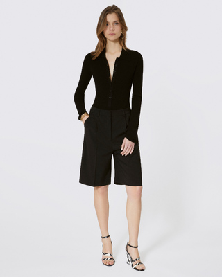 Black wool Bermuda shorts