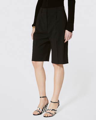 Black wool Bermuda shorts
