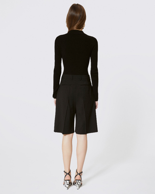 Black wool Bermuda shorts