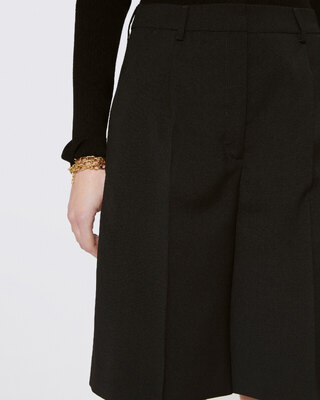 Black wool Bermuda shorts