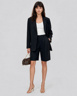 Oversized suit jacket in black wool