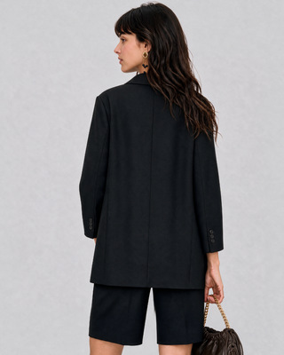 Oversized suit jacket in black wool