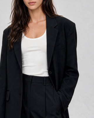 Oversized suit jacket in black wool