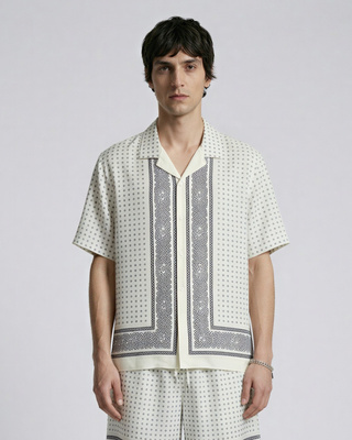 Short-sleeved bandana shirt ecru