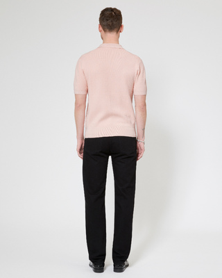 Pink polo-neck zip sweater