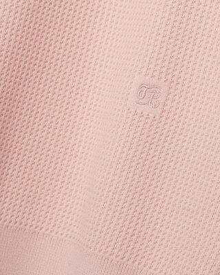 Pink polo-neck zip sweater