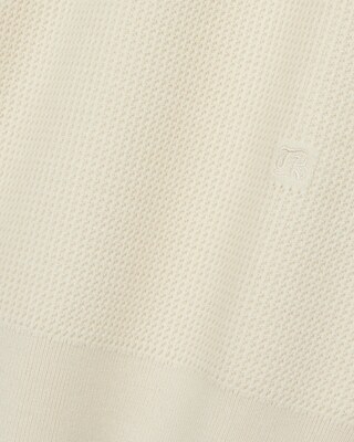 Beige polo-neck zip sweater