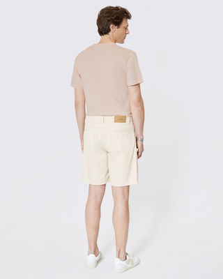 Denim shorts in ecru herringbone