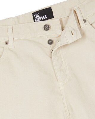 Denim shorts in ecru herringbone