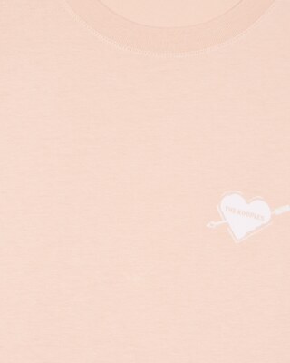T-shirt with pink heart flock