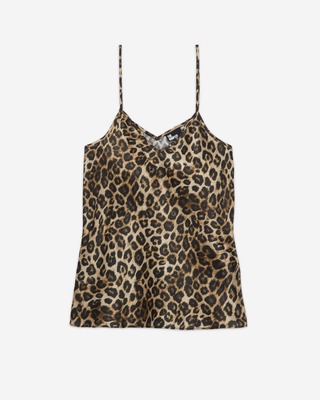 Leopard print silk camisole