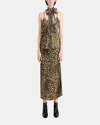 Leopard print silk camisole