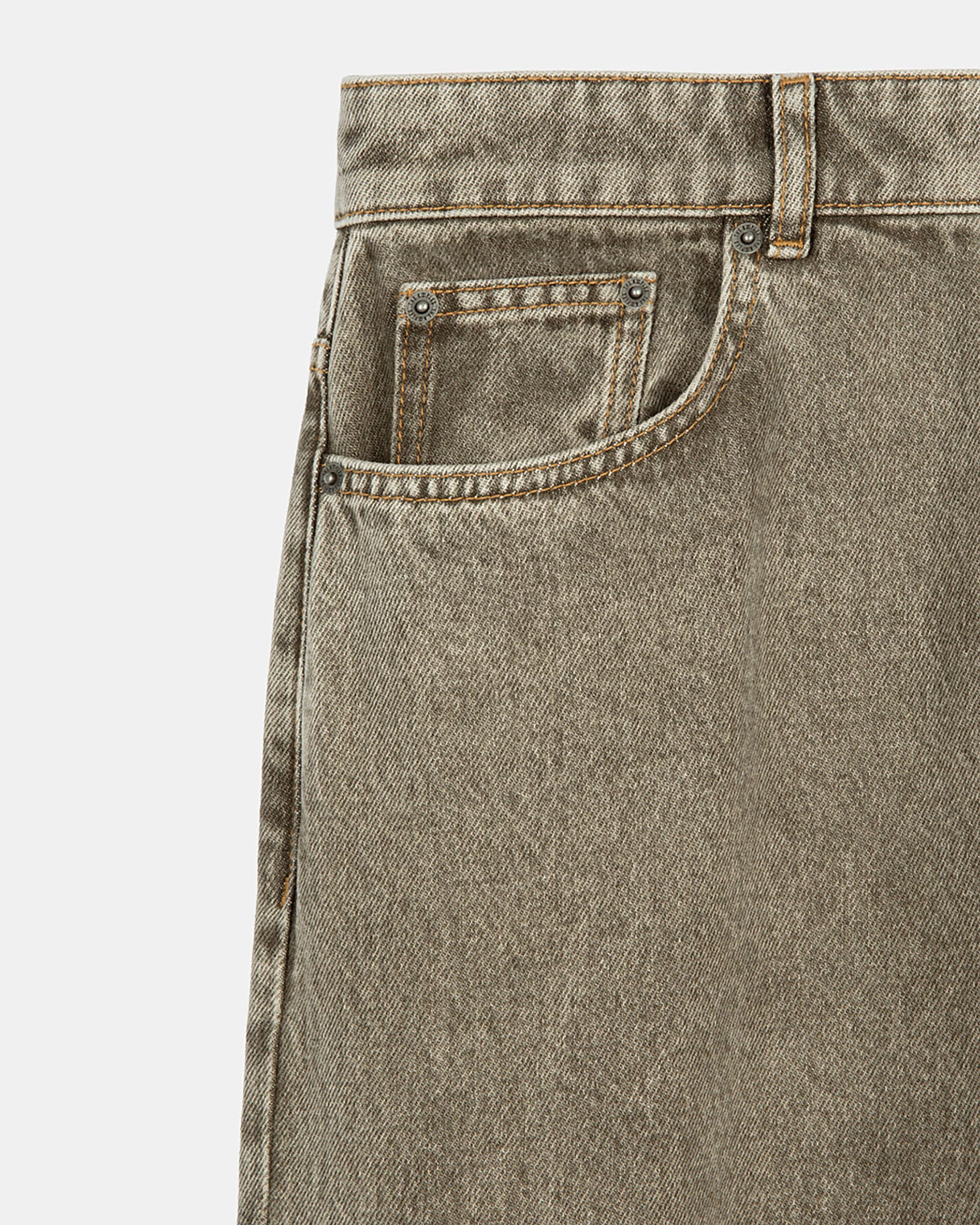 Straight-cut olive jeans
