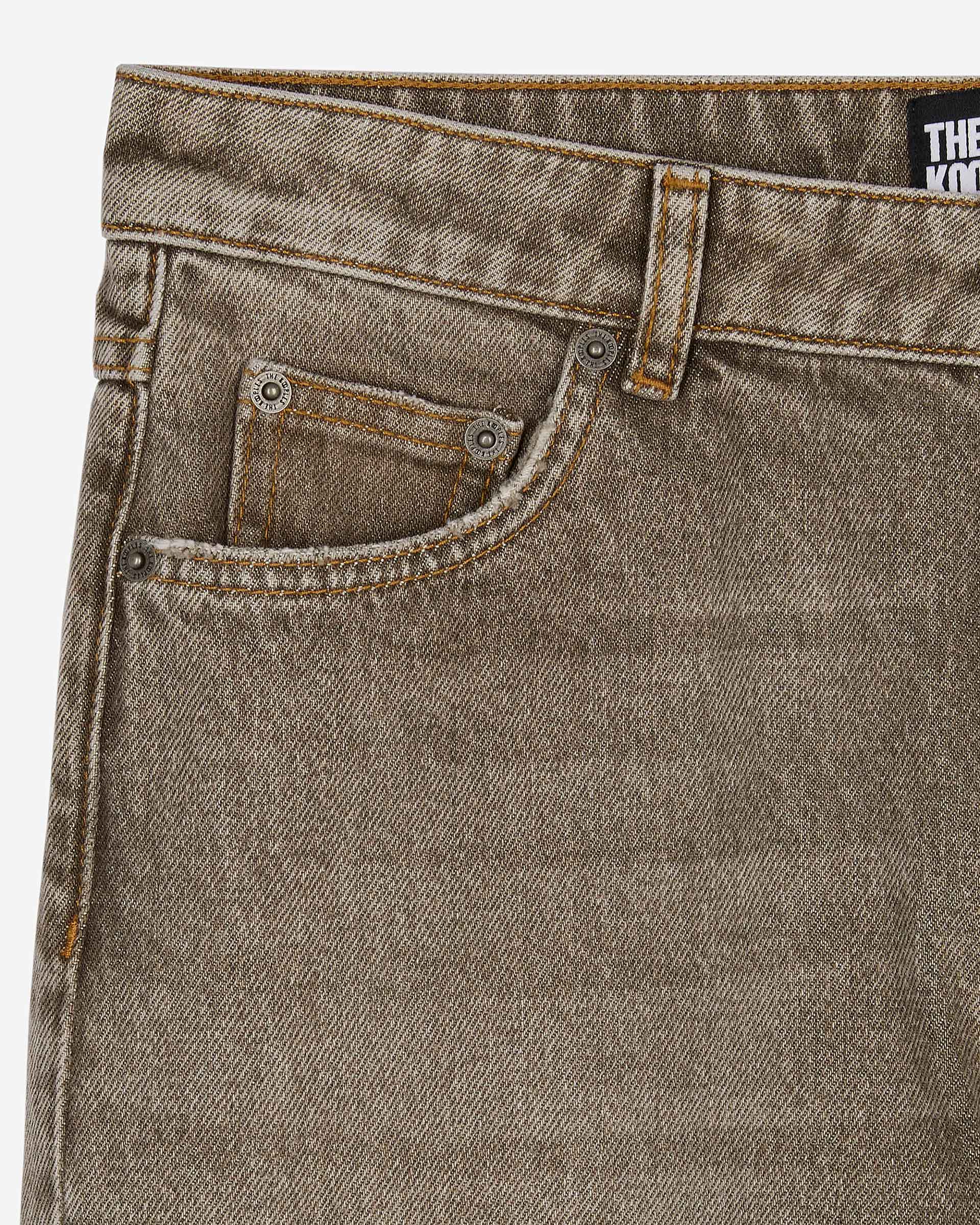 Wide-leg olive jeans