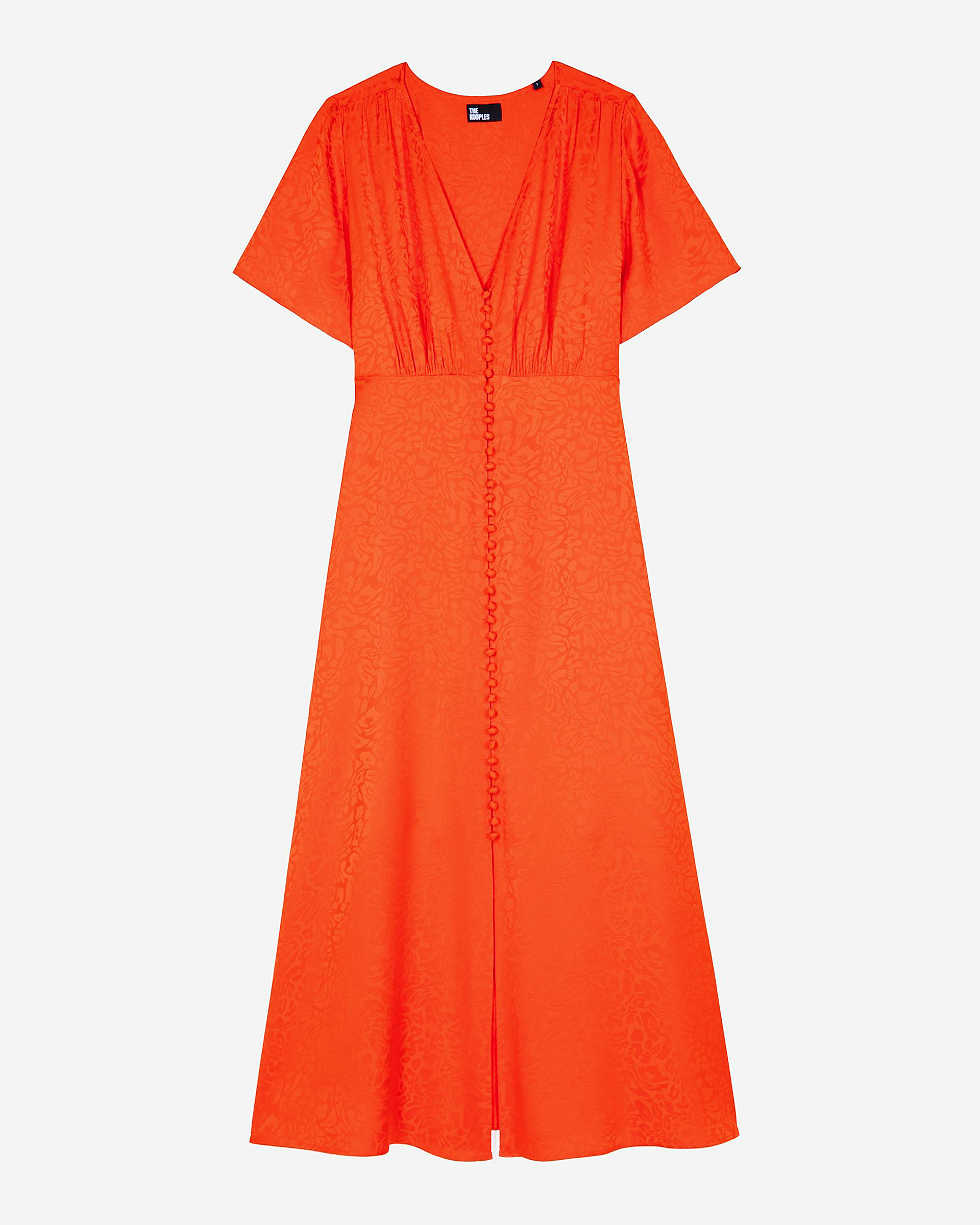Orange leopard jacquard maxi dress