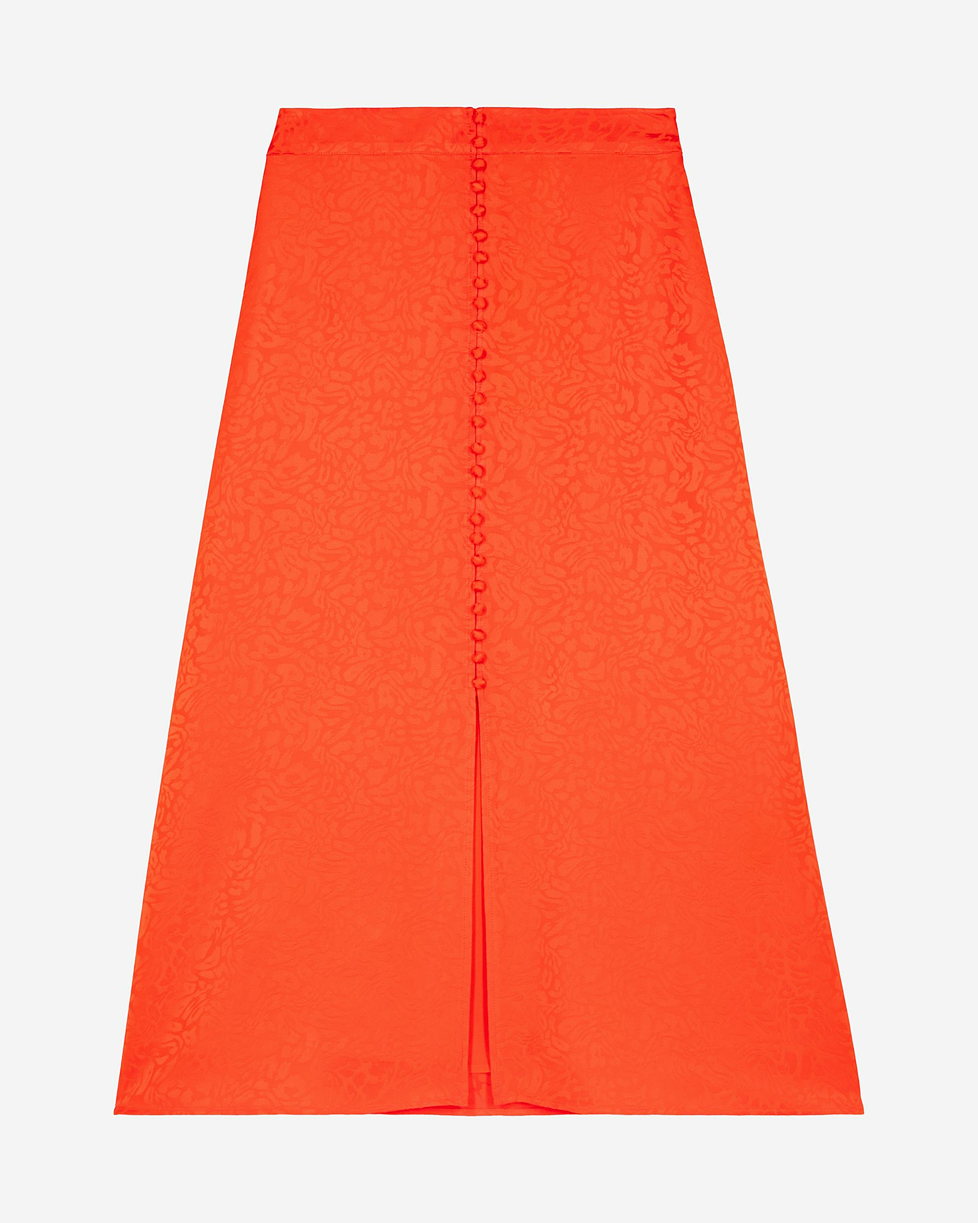Long skirt in orange jacquard