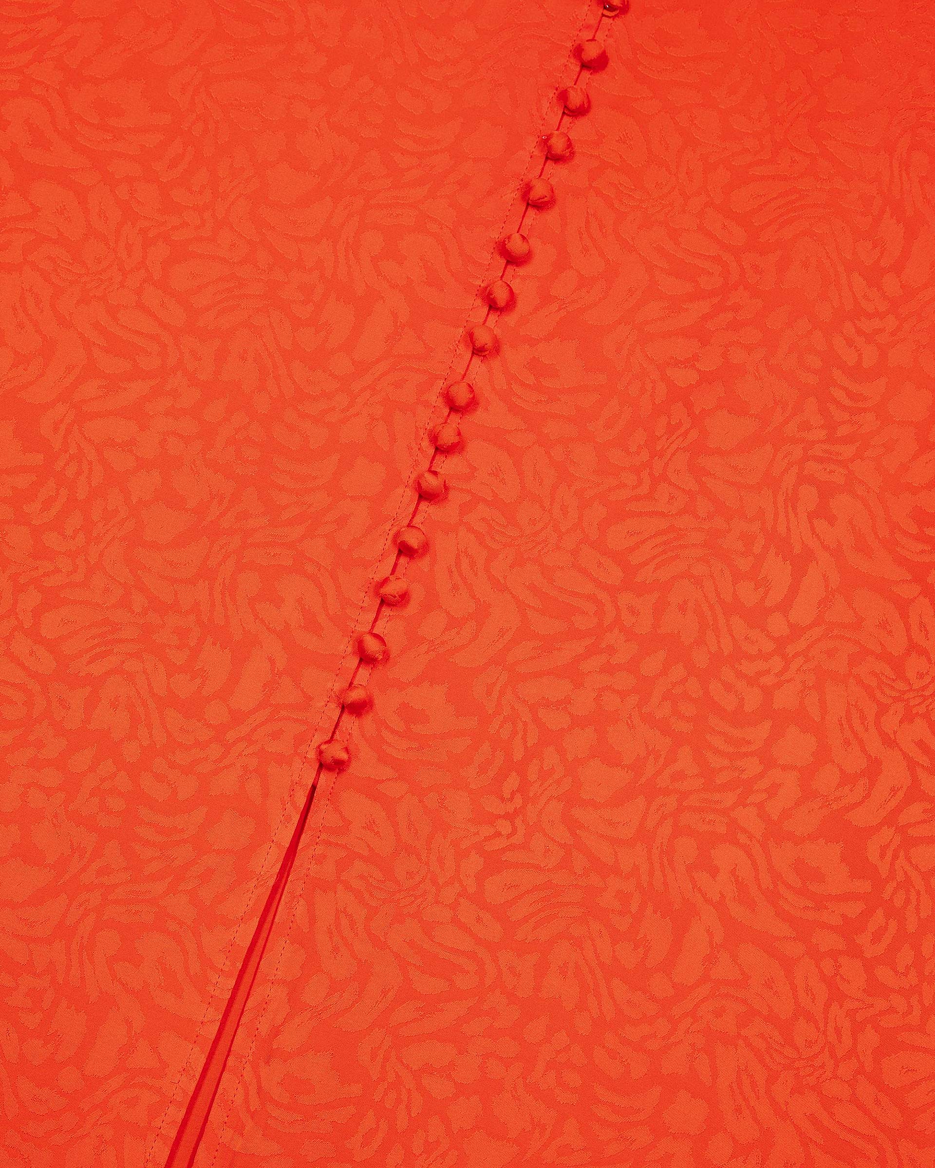 Long skirt in orange jacquard
