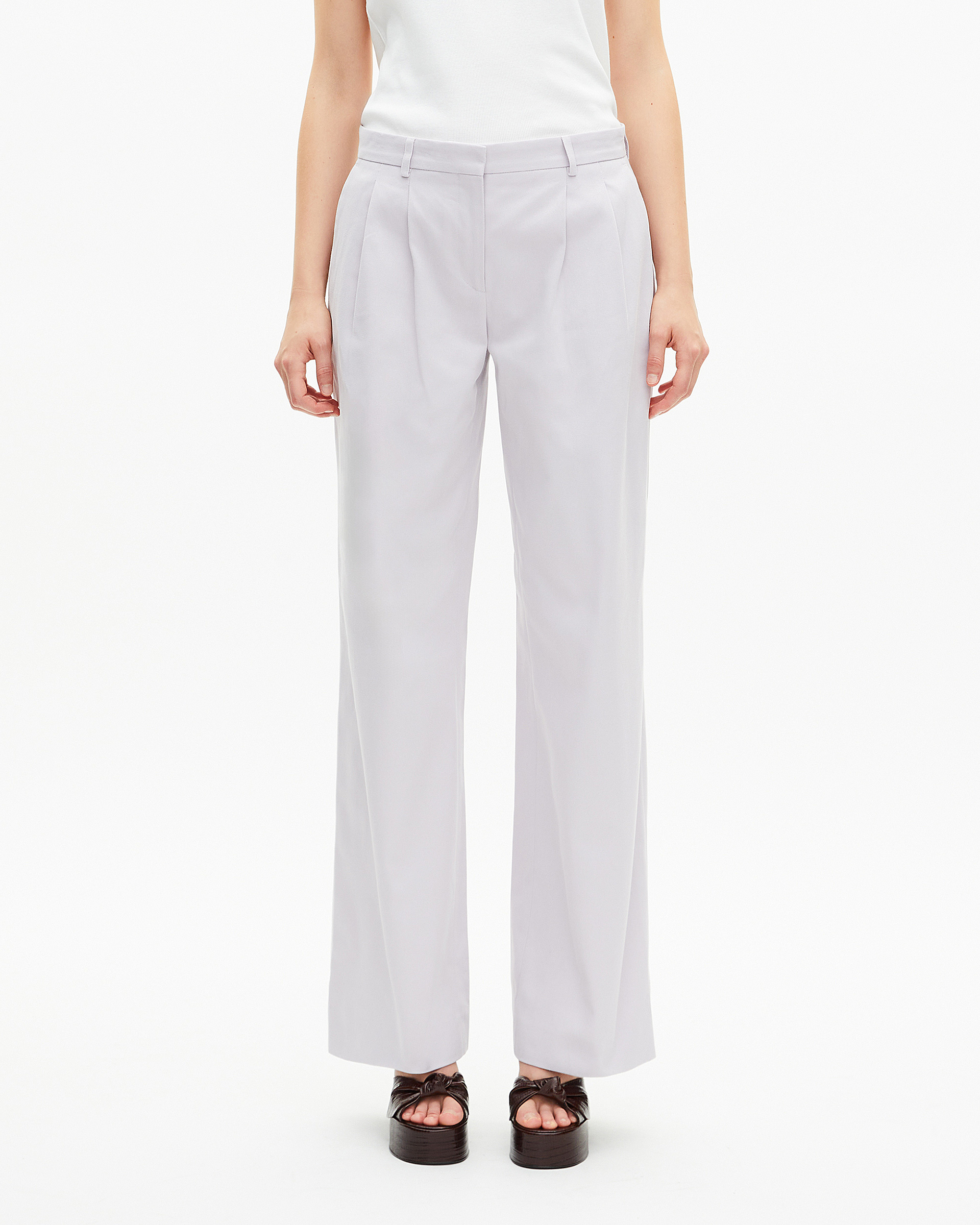 Lilac straight-leg tailored pants