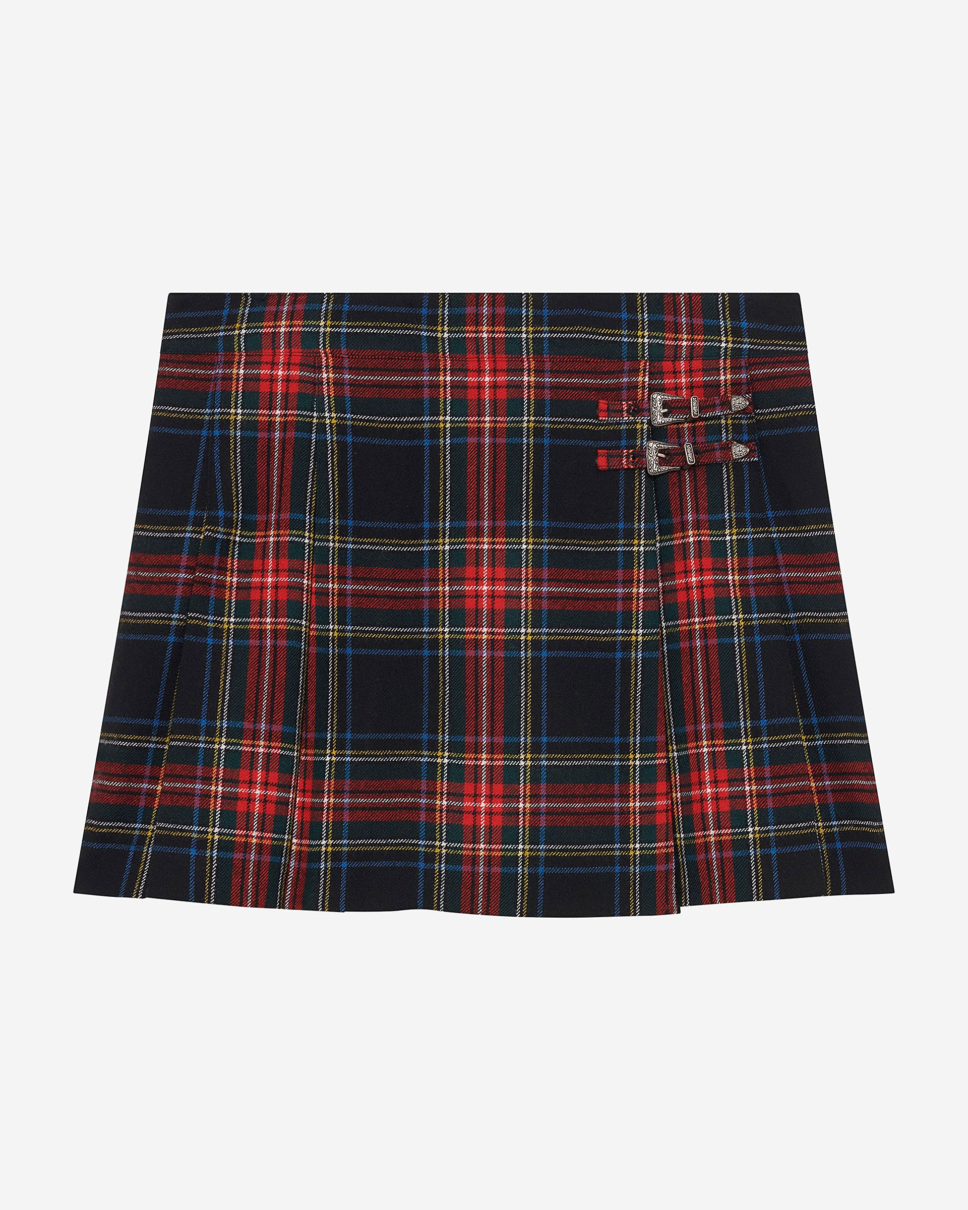 Short tartan skirt in red and black