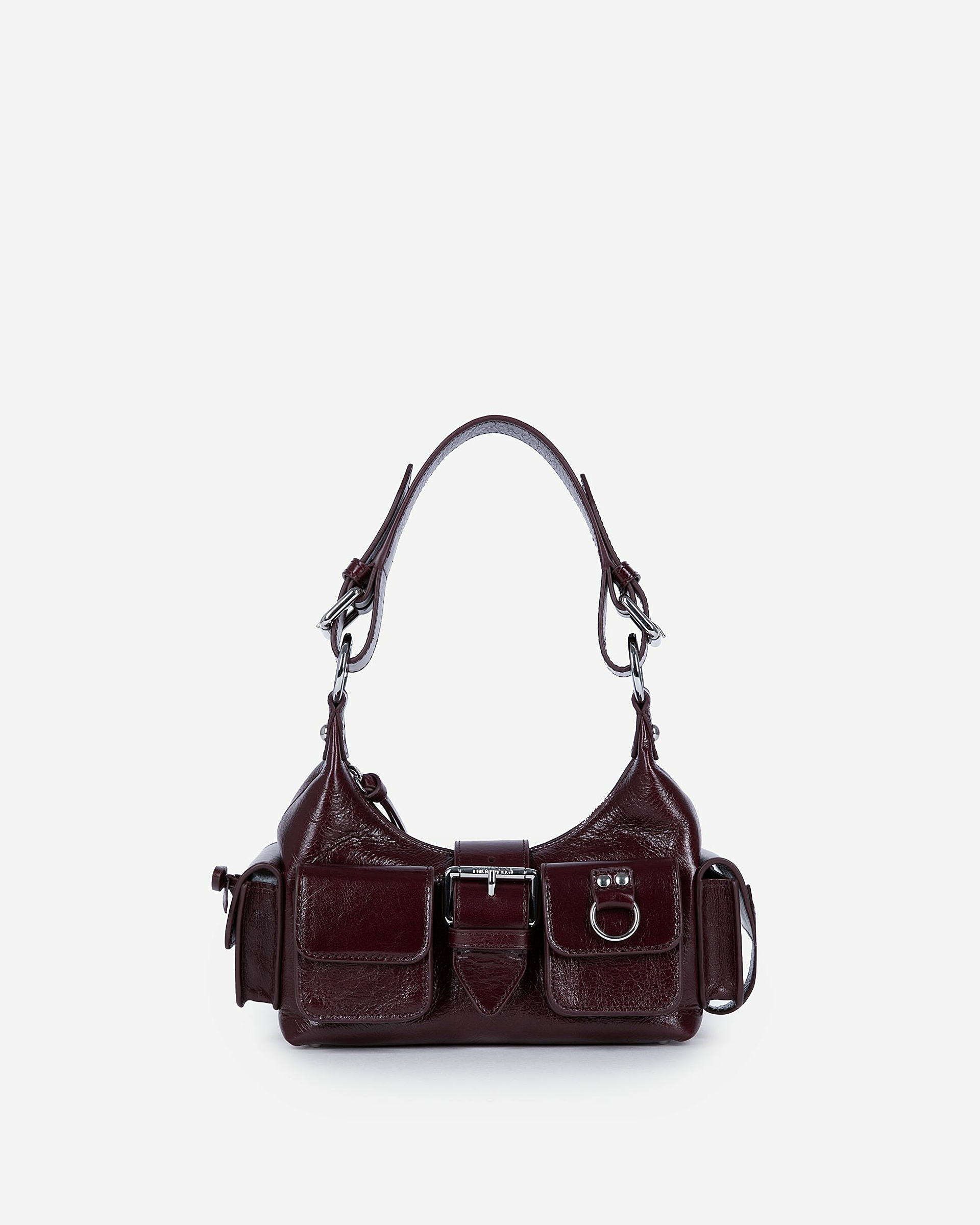 Amelia small bag in burgundy cracked leather