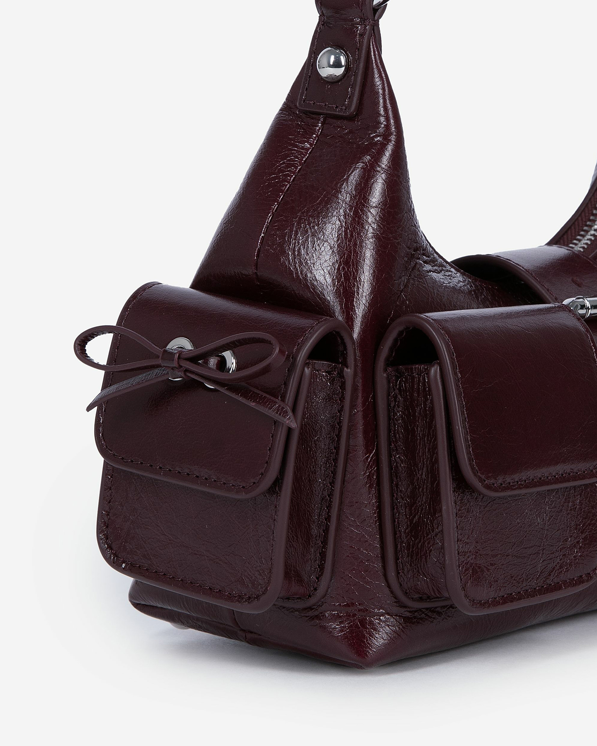 Amelia small bag in burgundy cracked leather