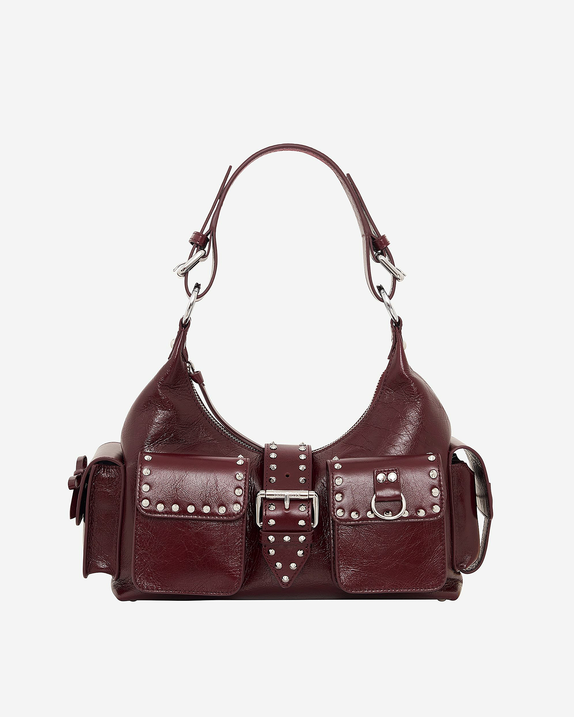 Amelia bag in burgundy cracked leather