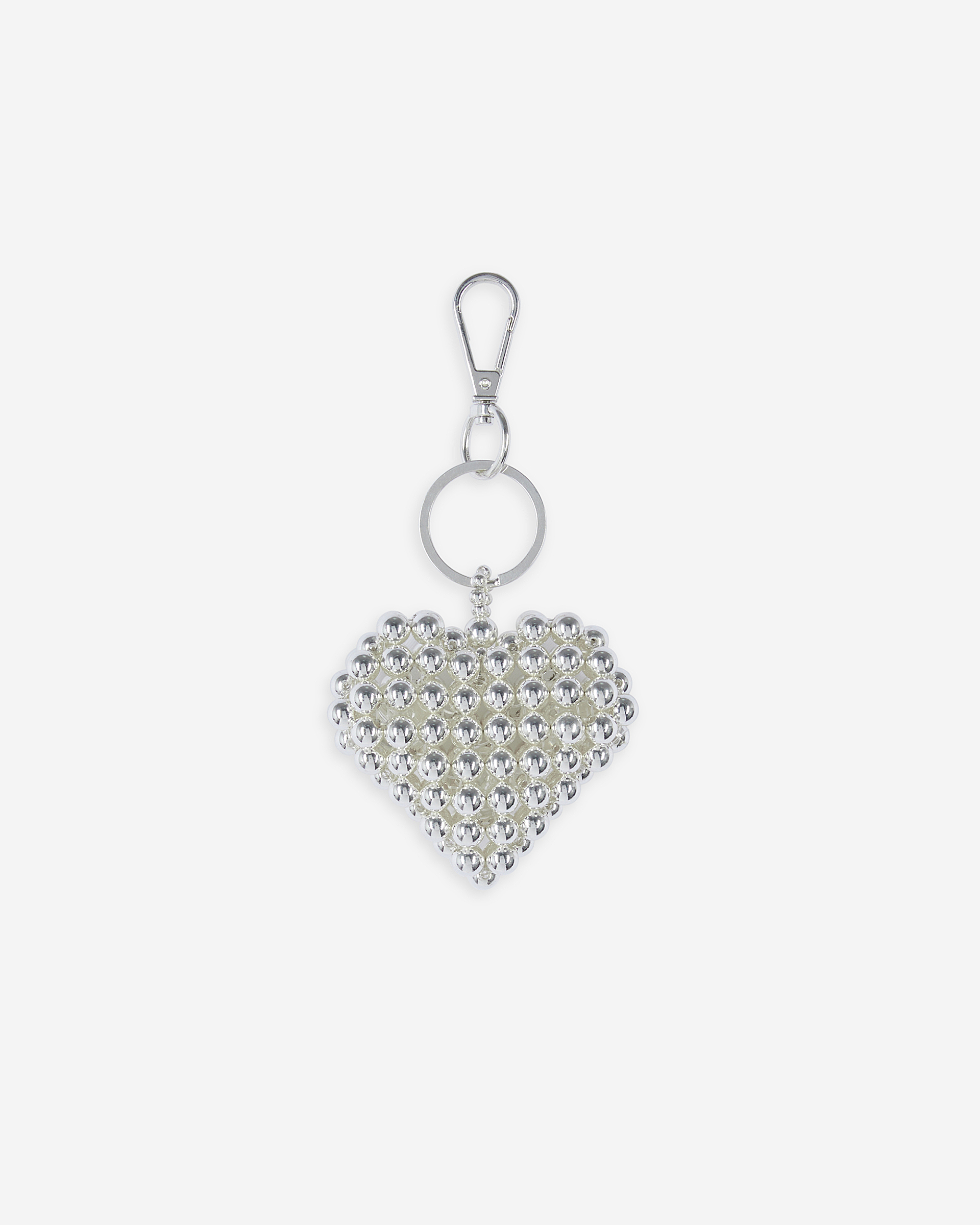 Silver heart bag charm