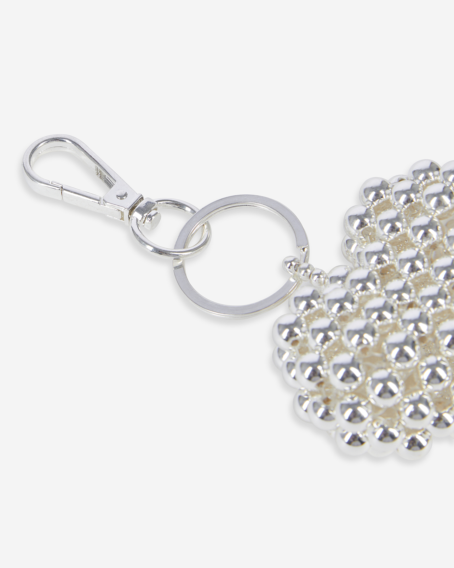 Silver heart bag charm