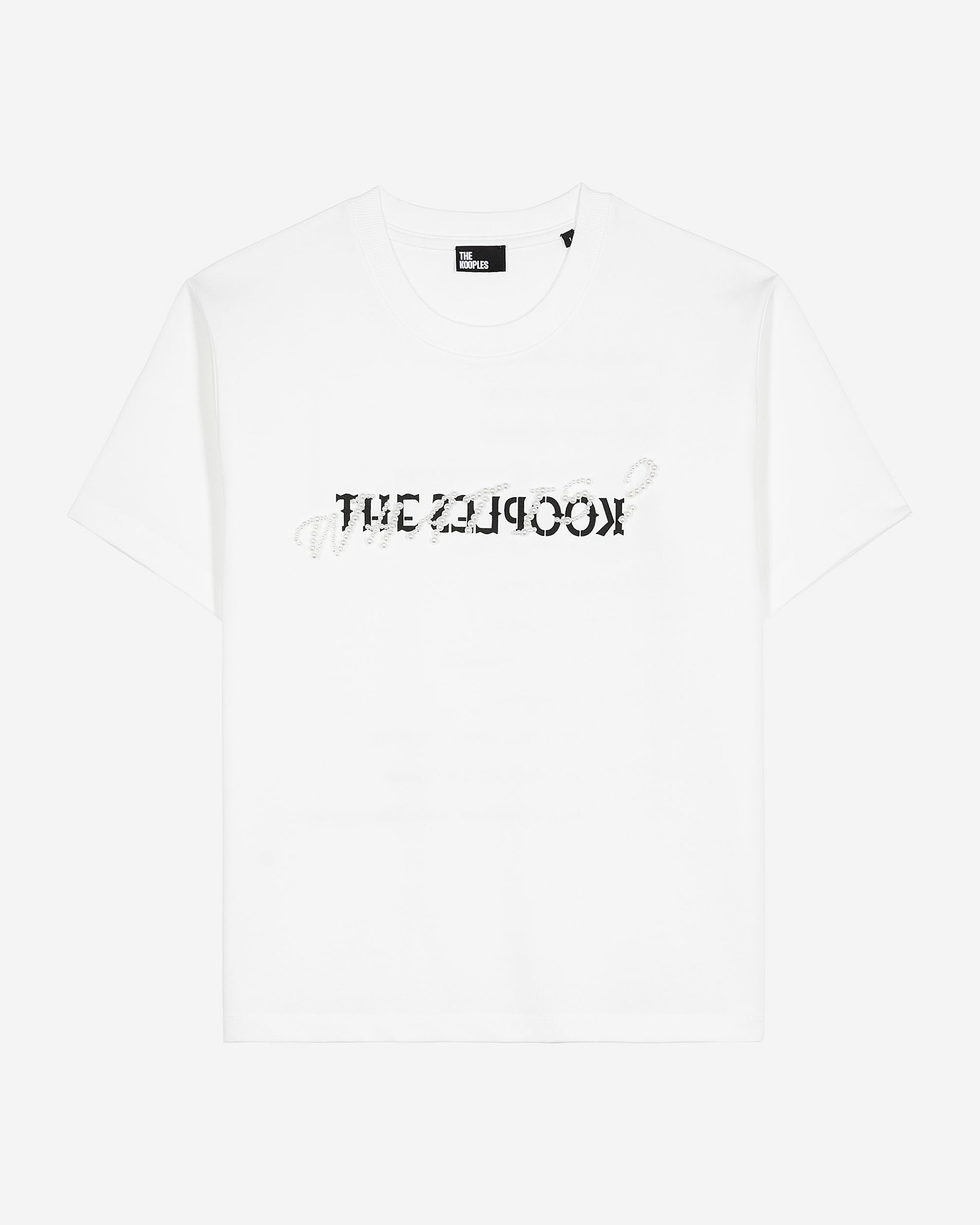 'What Is' T-shirt with white beads