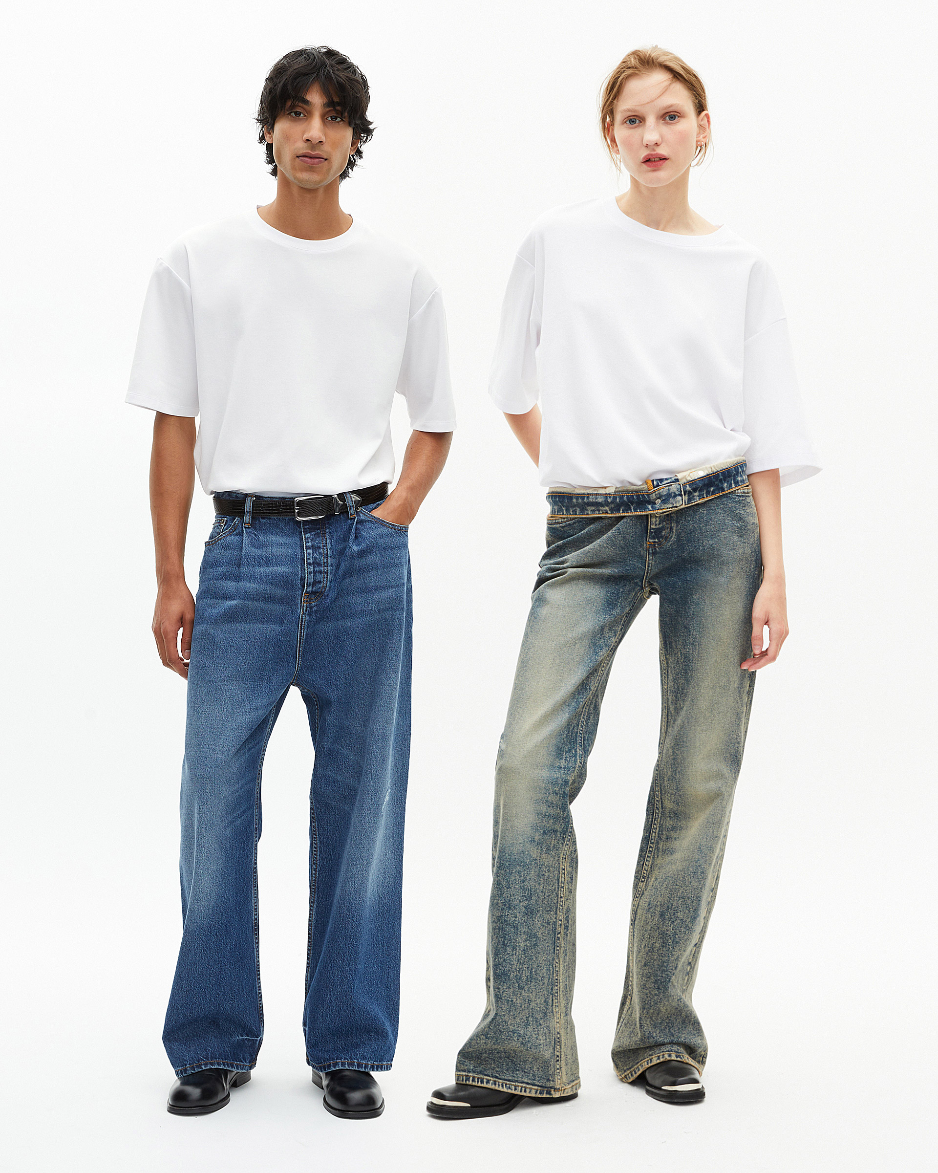 Mixed T-shirt large plain white