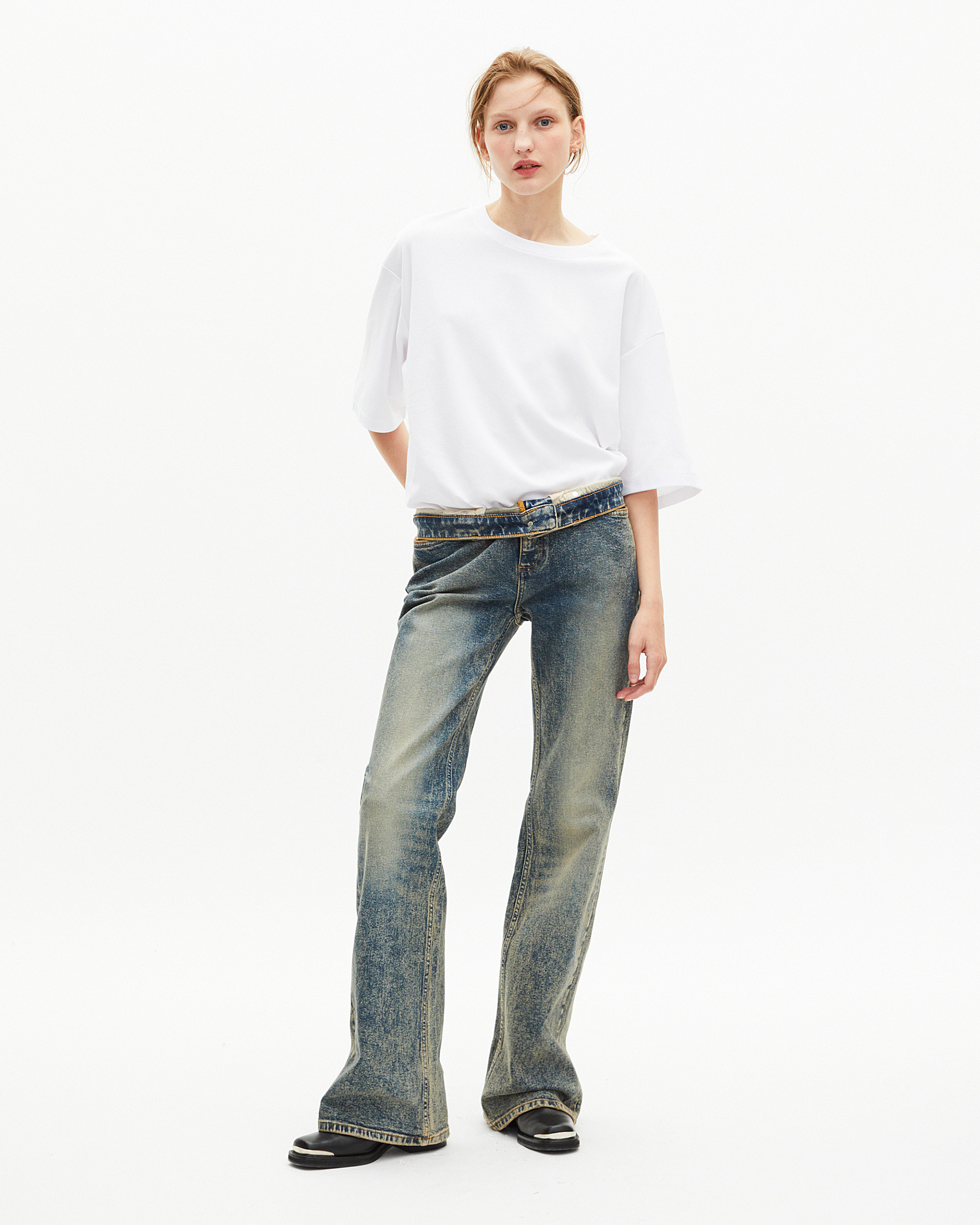 Mixed T-shirt large plain white