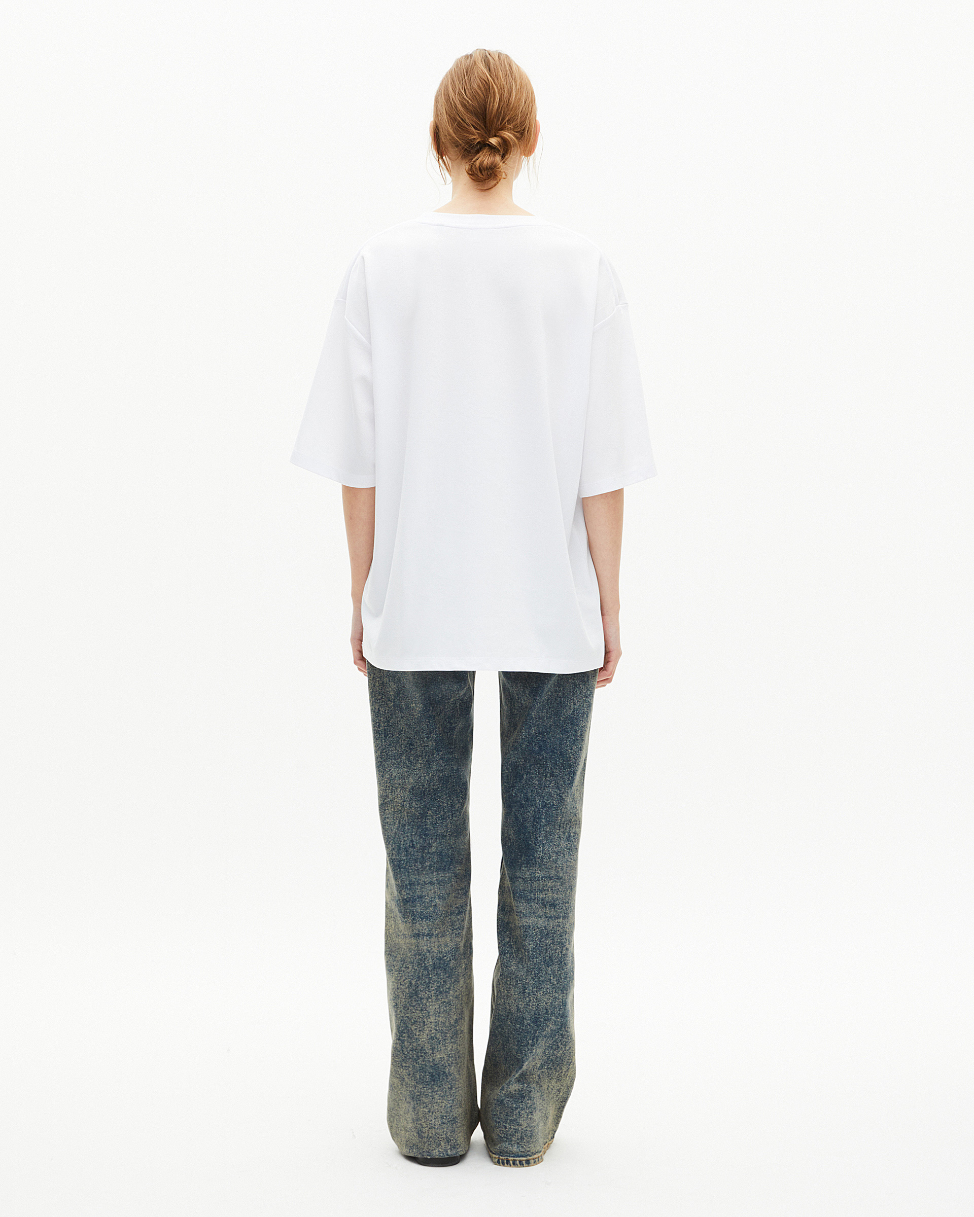 Mixed T-shirt large plain white