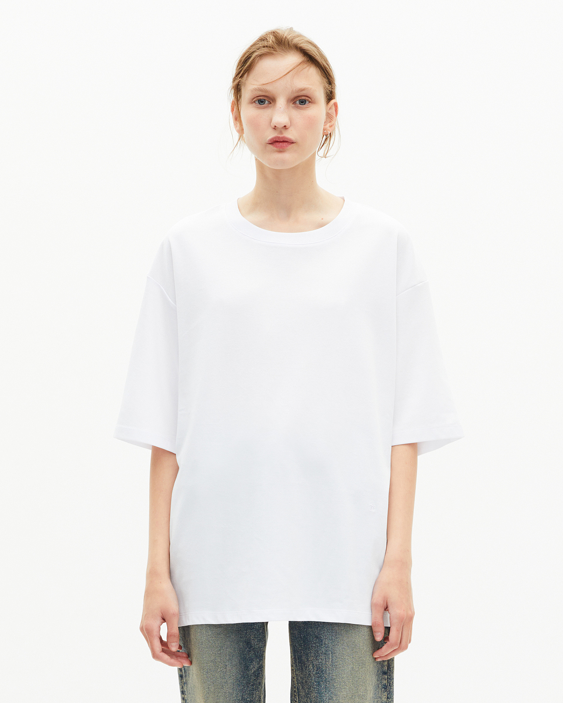 Mixed T-shirt large plain white
