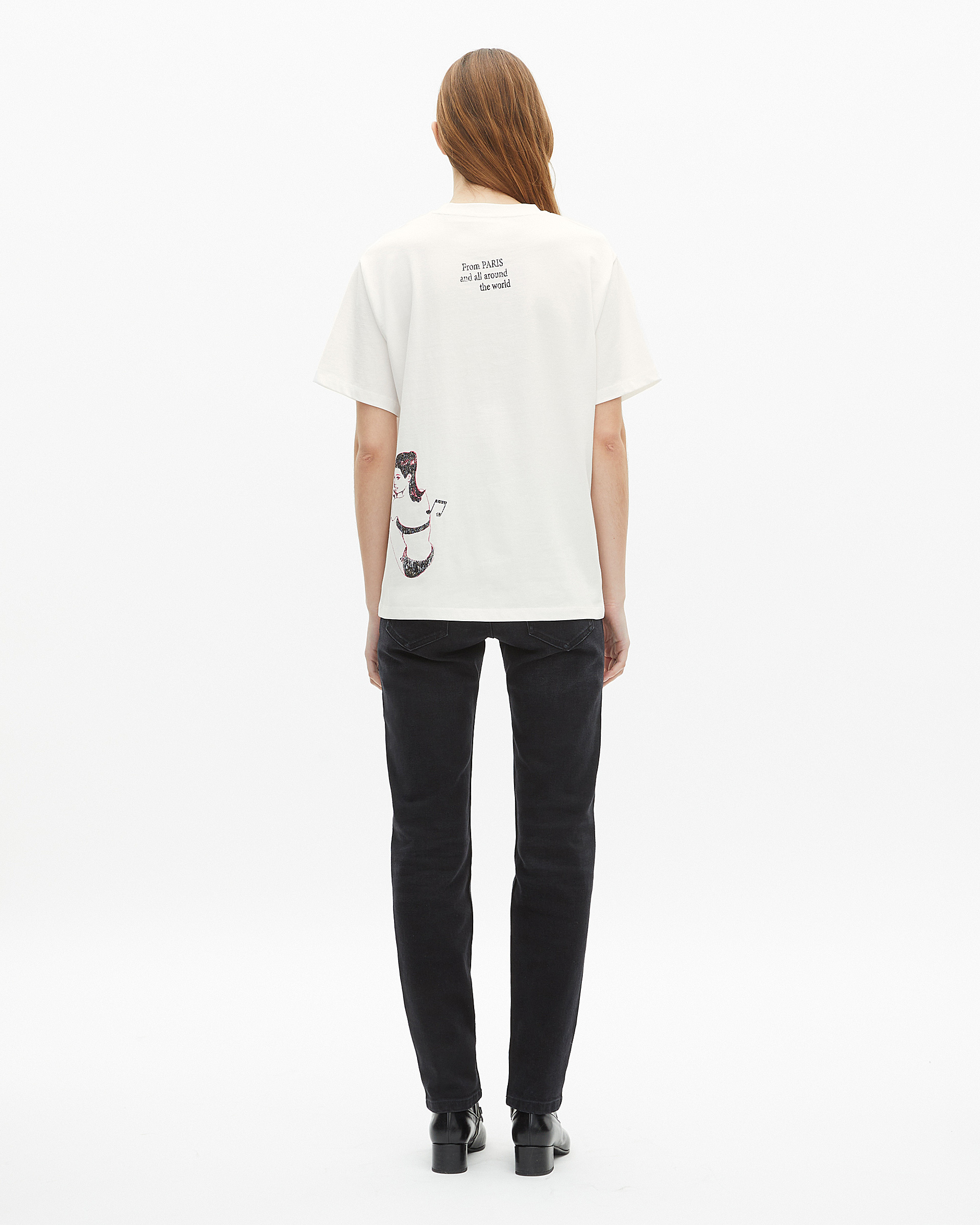 T-shirt with white screen print