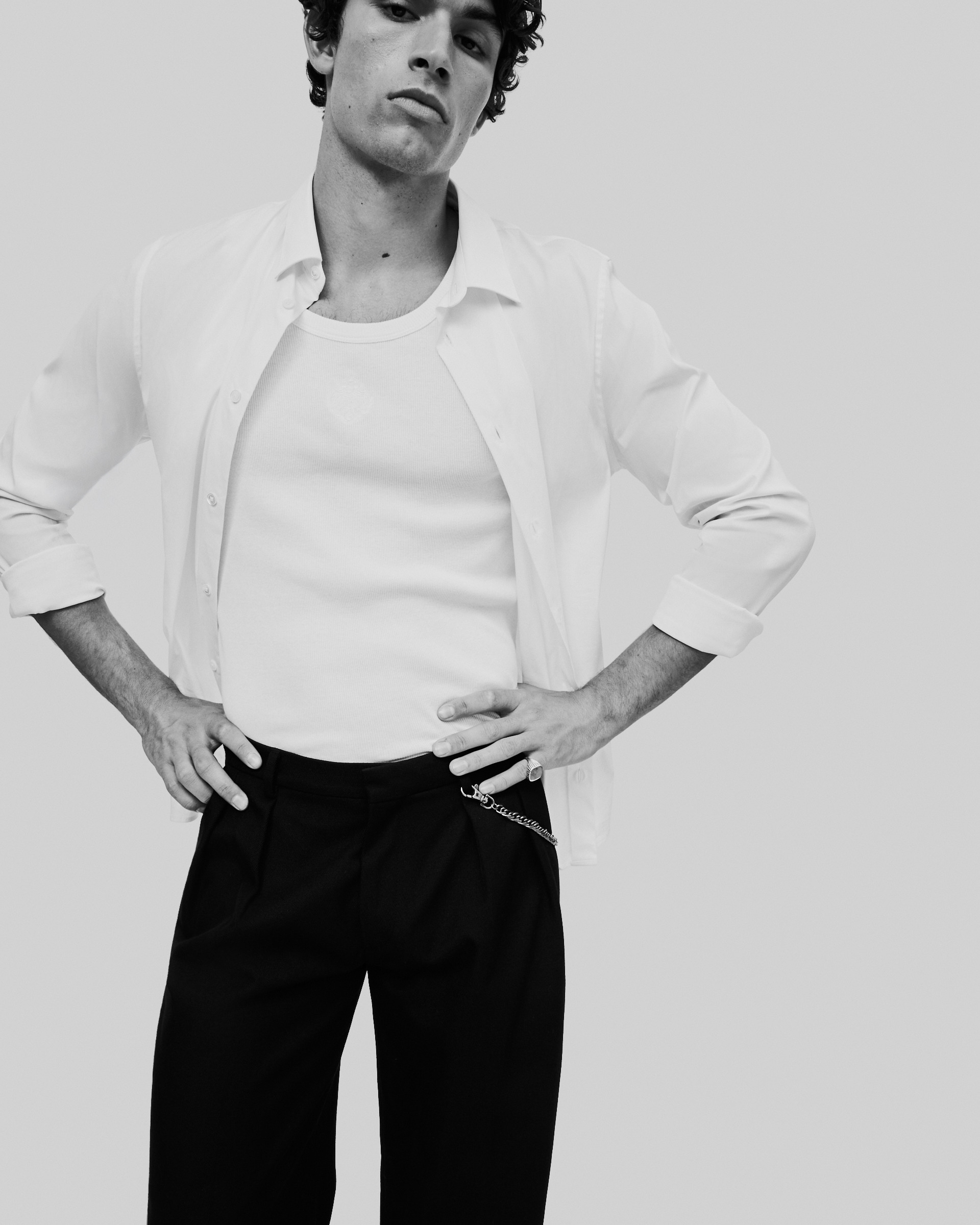 Formal white poplin shirt