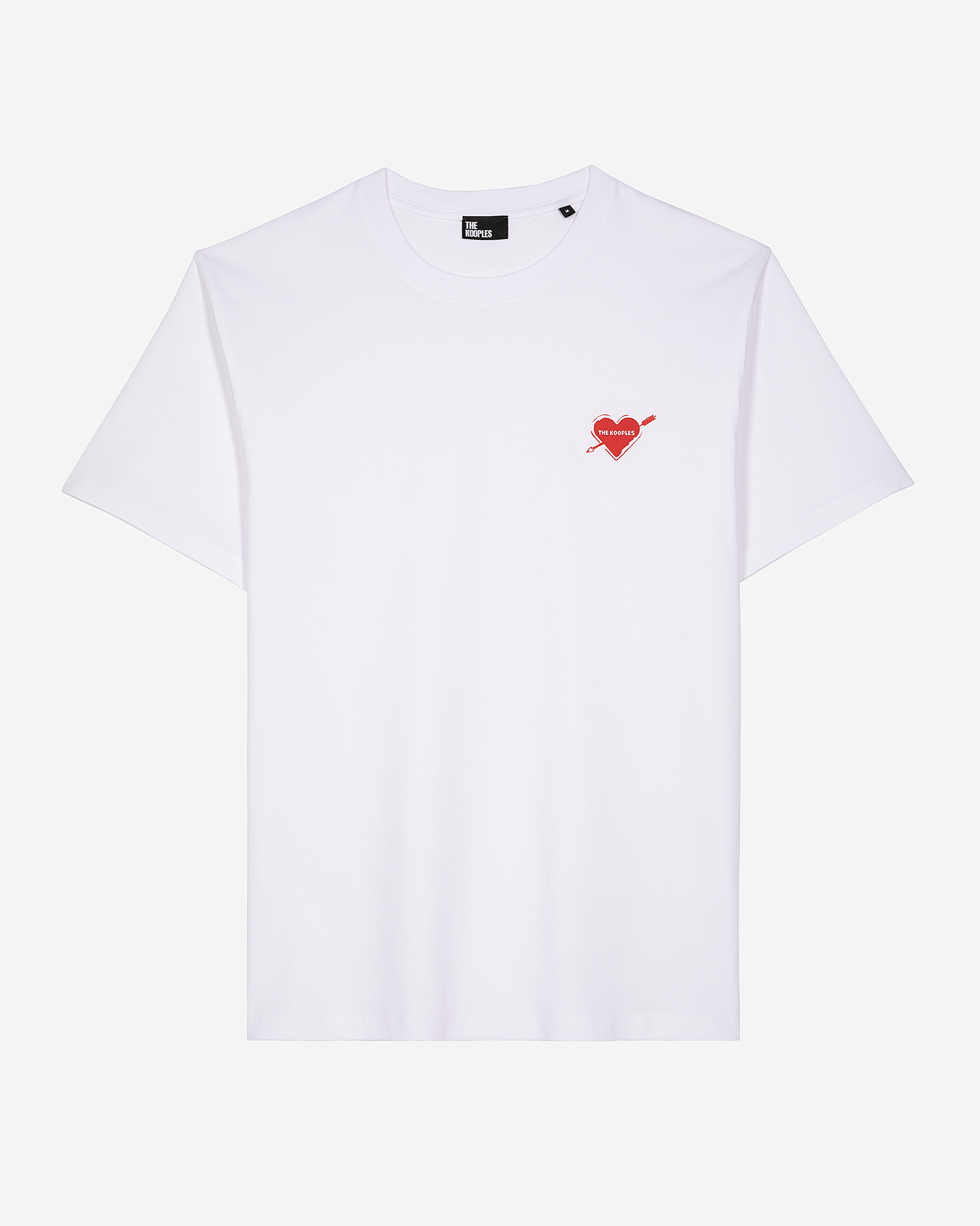T-shirt with white heart flocking