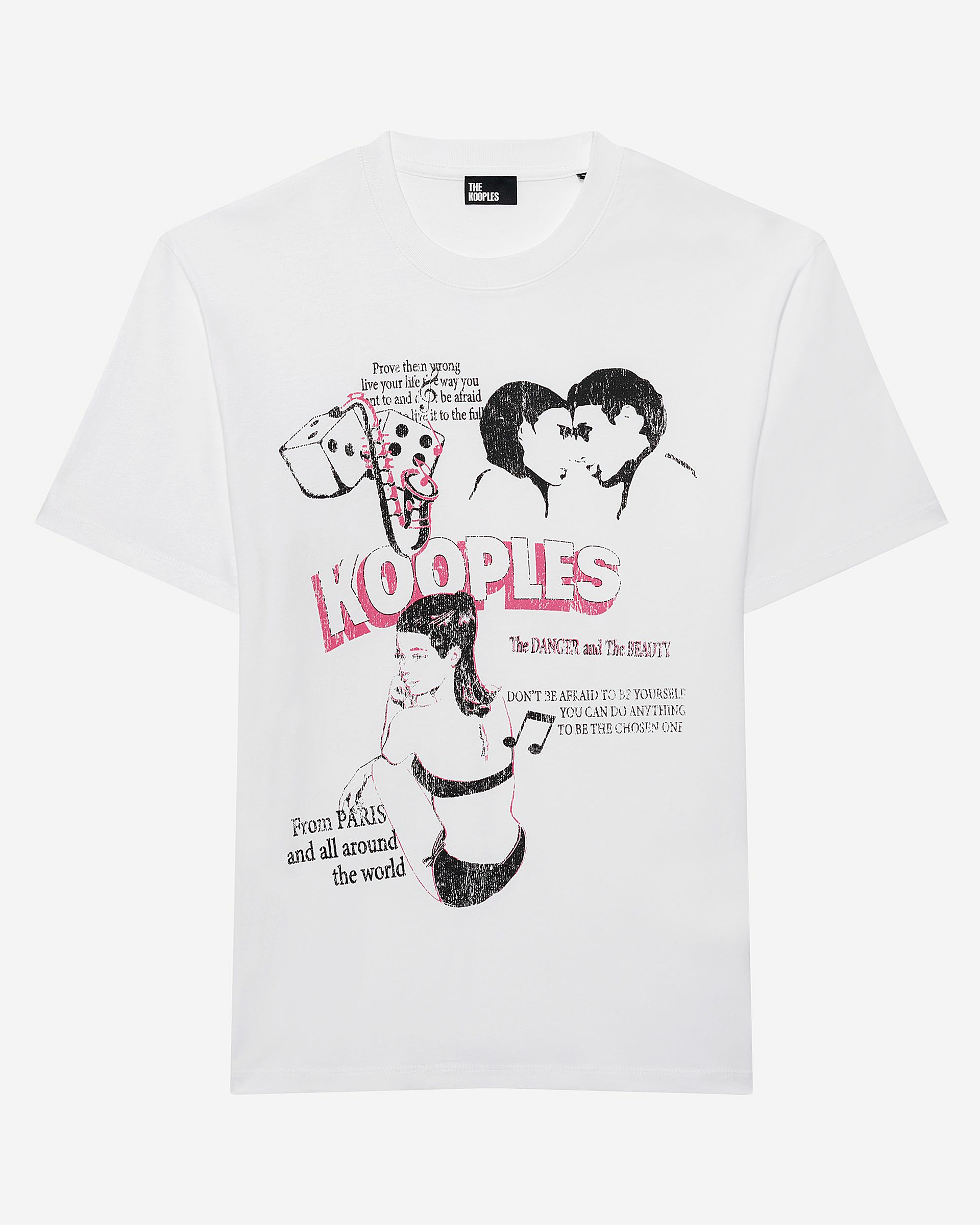T-shirt with white screen print
