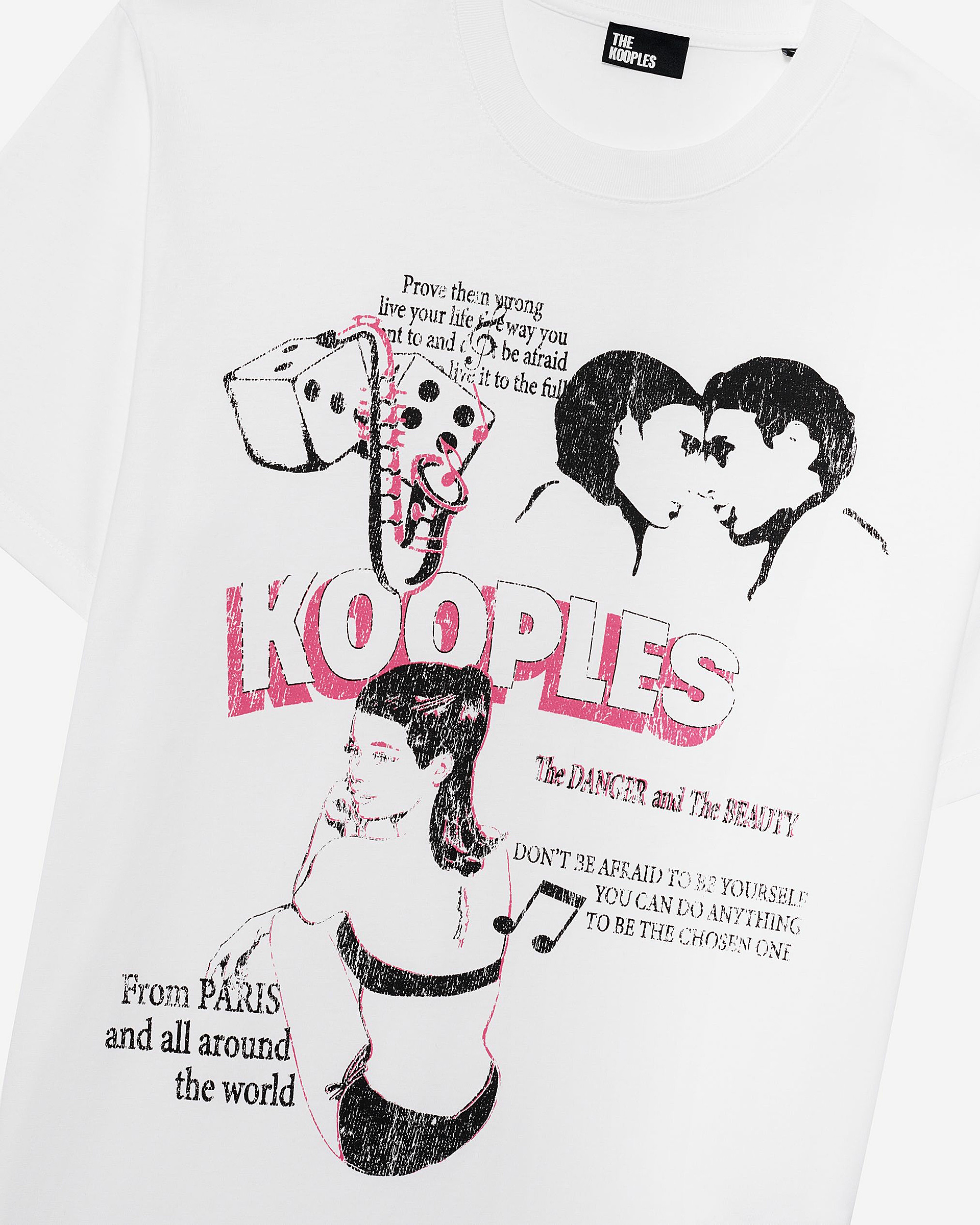 T-shirt with white screen print