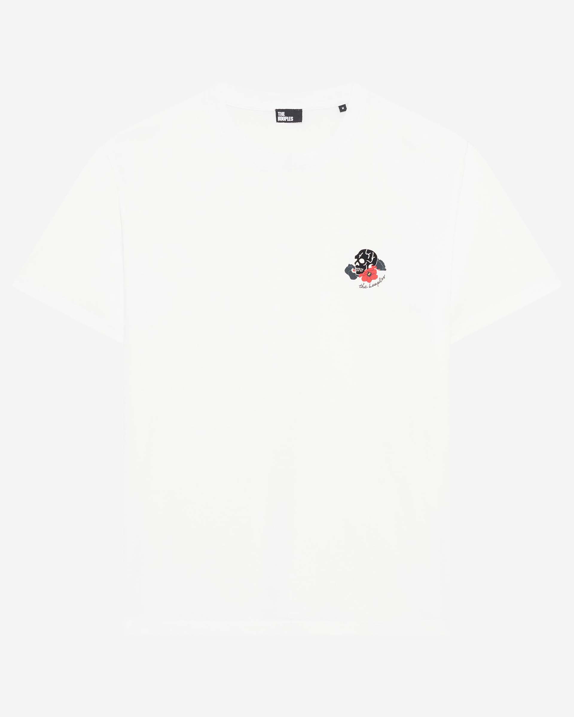T-shirt with white skull flocking