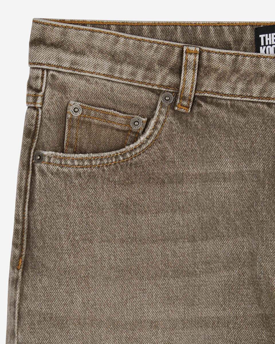 Wide-leg olive jeans