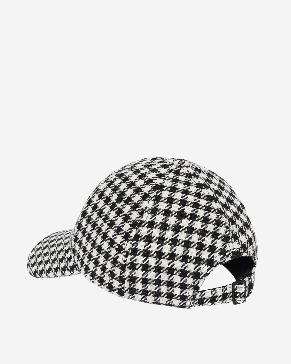 Black houndstooth wool cap