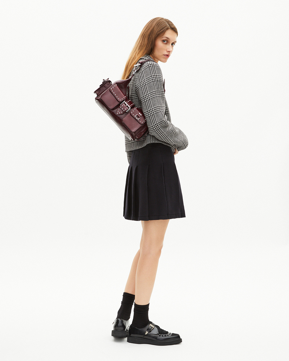 Amelia bag in burgundy cracked leather