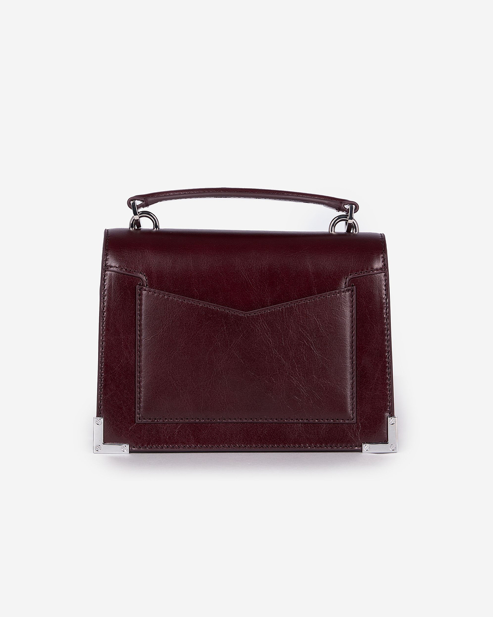 Emily small bag in burgundy cracked leather