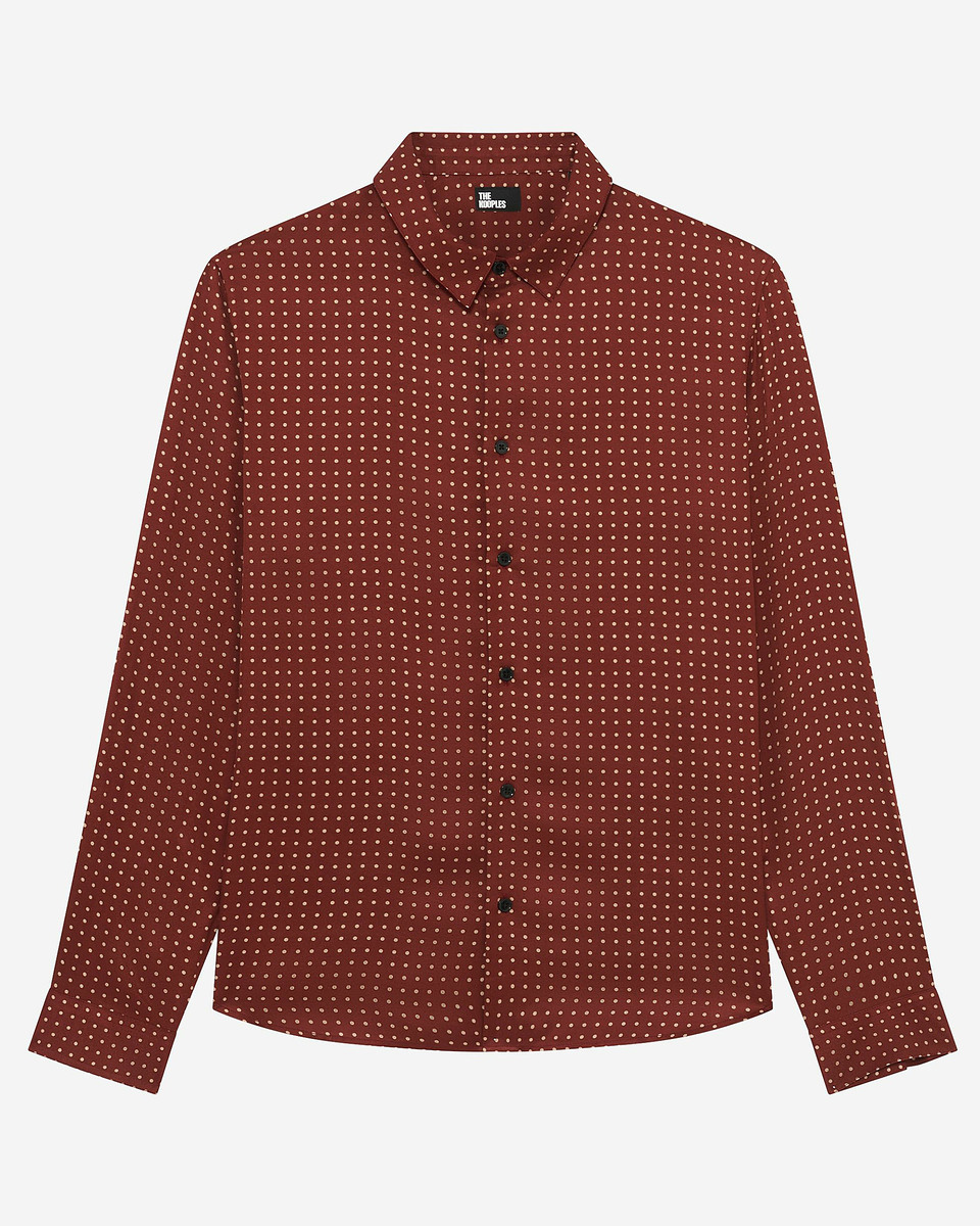 Burgundy polka-dot shirt