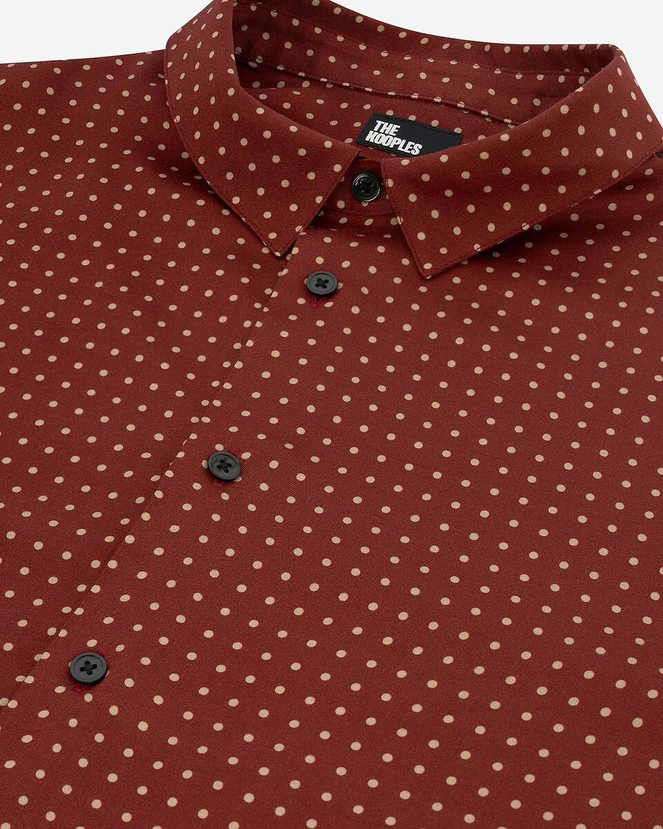 Burgundy polka-dot shirt