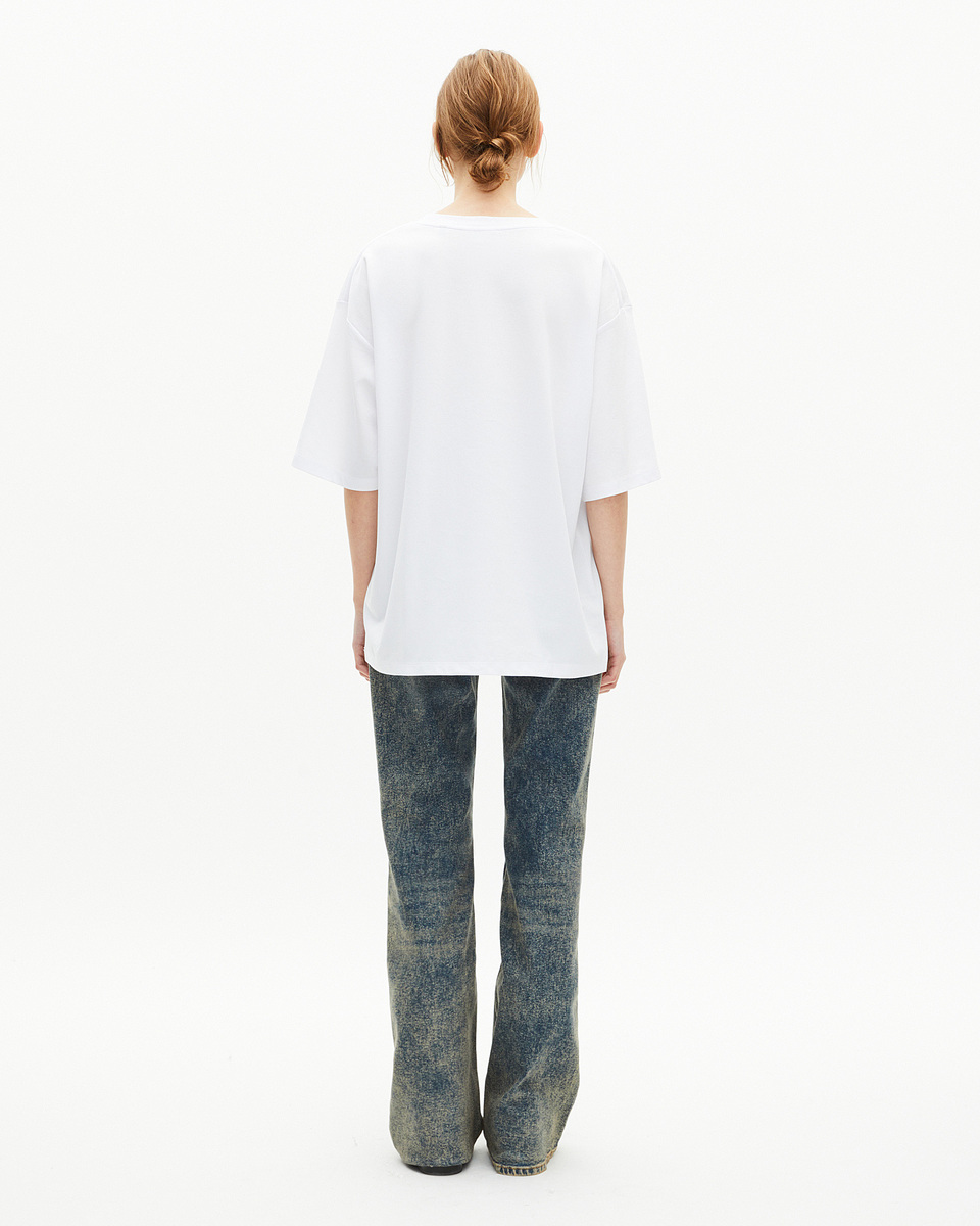 Mixed T-shirt large plain white