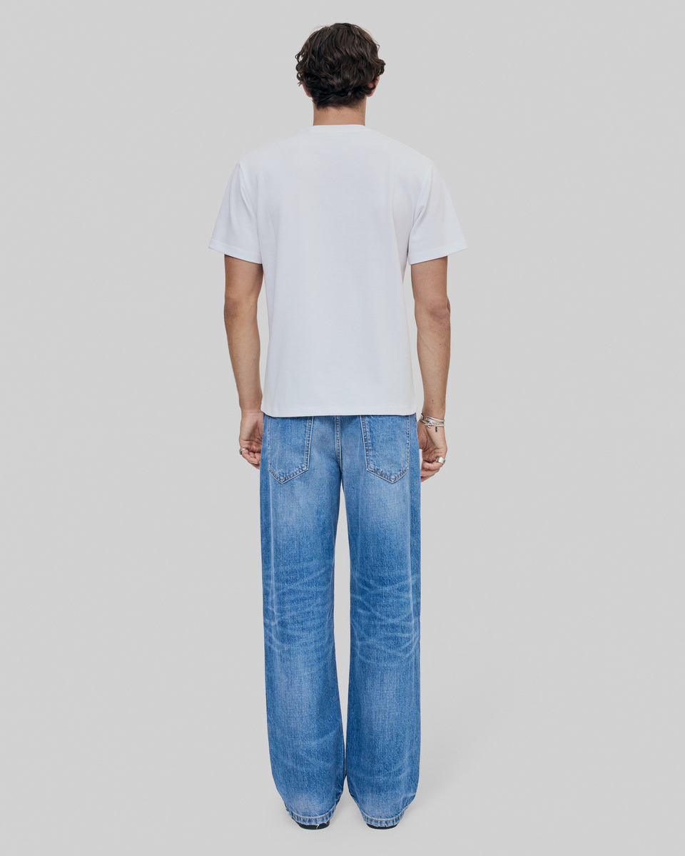 Mixed T-shirt, straight, plain white